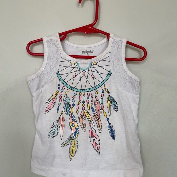 KIDGETS Top Tank Sleeveless Graphic Lace Dreamcatcher Boho Toddler Girl 3T - Picture 3 of 7